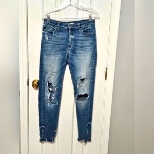 KanCan Blue Distressed Straight leg Jeans
